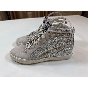 Vintage Havana Silver Glitter Ray High-Top Sneakers Sz 7 Womens